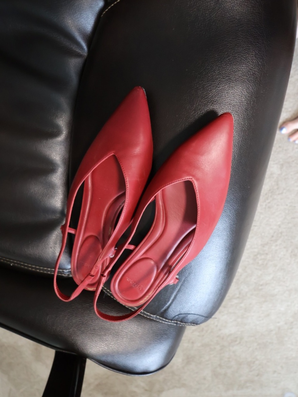 Vince Ines Slingback Pointed Toe Flat (Women) POMEGRANATE, Size 6.5 M